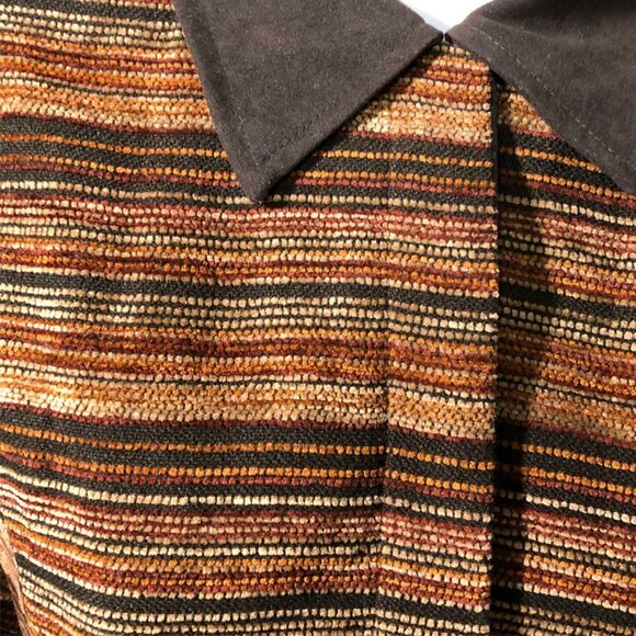 R & K Original Blazer Womens 10P Button Down Jacket Brown Tan Red Striped Career - Picture 12 of 12